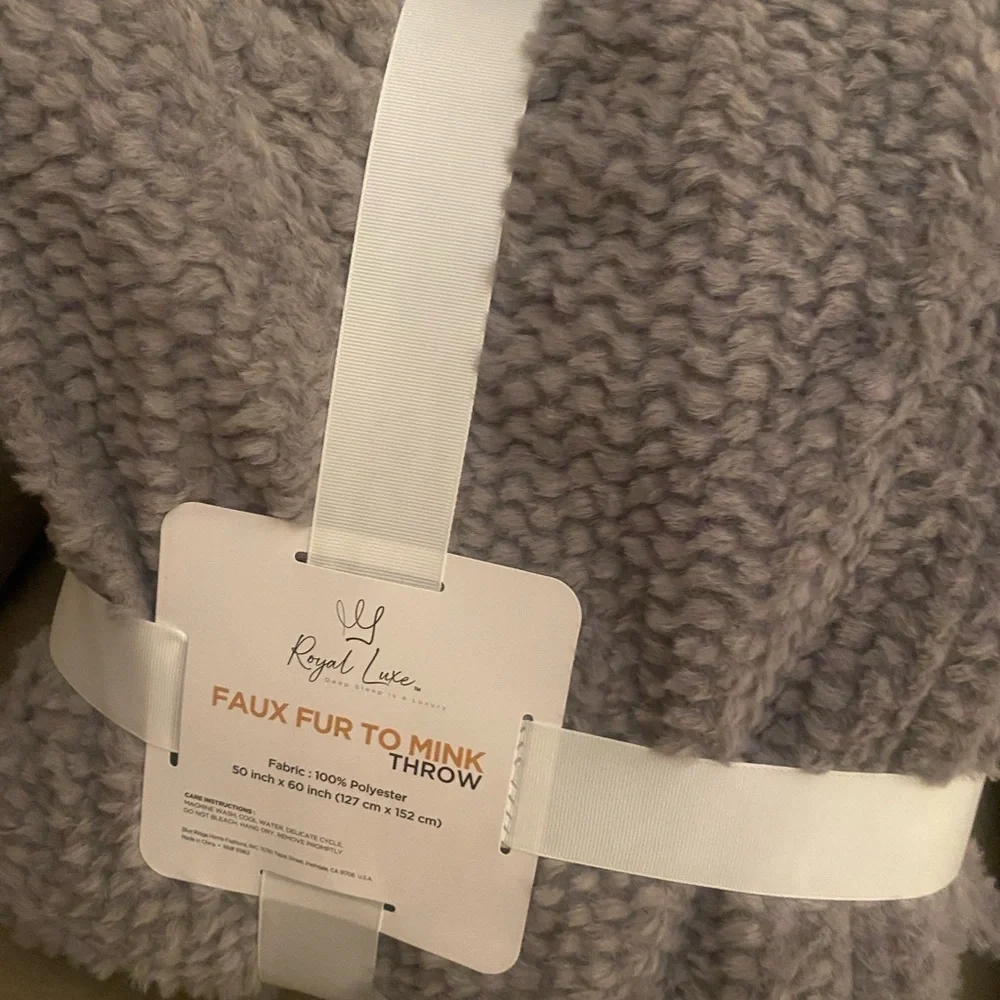 NEW Royal Luxe gray throw blanket